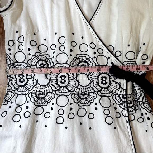 PS…Style Navy Embroidered Retro Wrap Dress – Size 14 - Picture 15 of 16